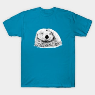 Otter Sketch Head Scratch T-Shirt